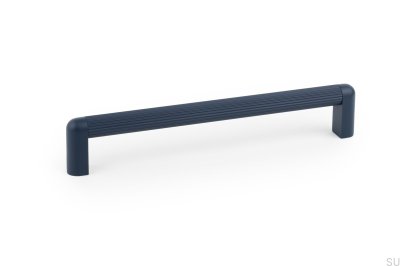 Tirador para mueble rectangular Riss Mini 192 Aluminio Azul