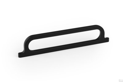 Tirador para mueble alargado Omega 160, metal, negro mate