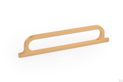 Tirador para mueble rectangular Omega 160 Metal, Oro Cava