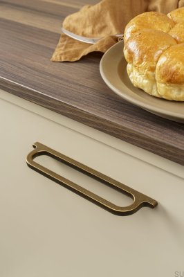 Tirador para mueble alargado Omega 160 Metal Oro Antiguo