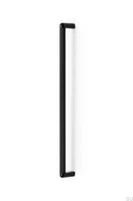 Tirador para mueble rectangular Riss Big 480, aluminio, negro mate