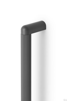 Tirador para mueble rectangular Riss Big 480, Aluminio Gris
