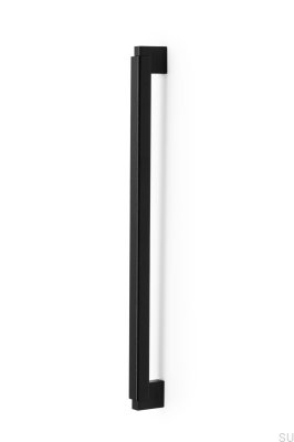 Tirador para mueble rectangular Duo Big 480 Madera Negro con Aluminio Negro