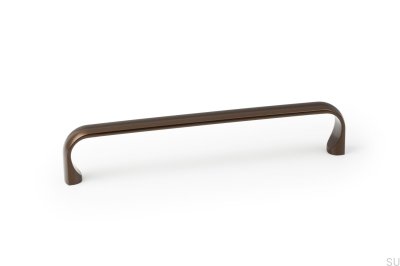 Tirador para mueble alargado Miig 160, metal marrón