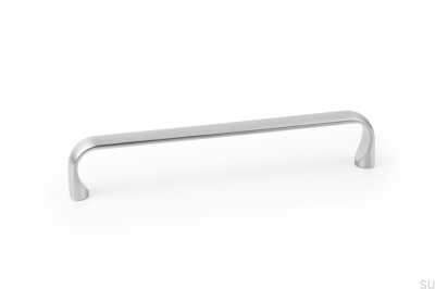 Tirador para mueble rectangular Miig 160, metal niquelado cepillado