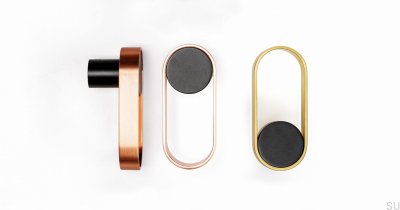 Colgador de pared Orbit 45 negro y oro cepillado