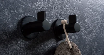 Colgador de pared Fin Metal negro mate