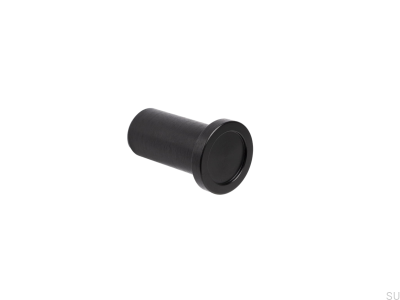 Colgador de pared redondo de aluminio cepillado negro