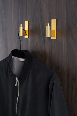 Colgador de pared con arandela Arpa Plate Aluminio Plata Cepillado