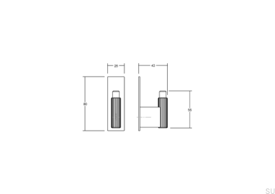Colgador de pared con arandela Arpa Plate Aluminio Oro Cepillado Oscuro