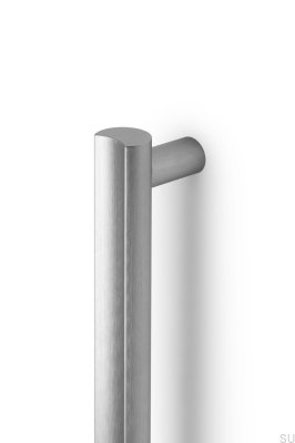 Tirador alargado para muebles Moon Big 384 de un solo lado, de aluminio cepillado plateado