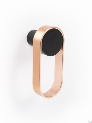 Orbit 45 negro con colgador de pared de cobre cepillado