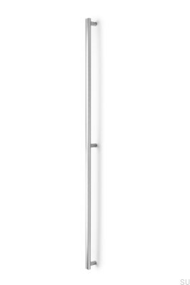 Tirador alargado para muebles Moon Big 1056 de aluminio de doble cara, plateado cepillado