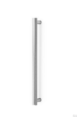 Tirador alargado para muebles Moon Big 384 de aluminio de doble cara, plateado cepillado