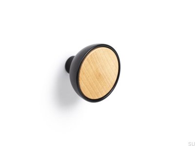 Bol Perchero de pared negro con madera de haya