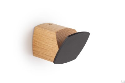 Colgador de pared de madera de roble y gris Megg