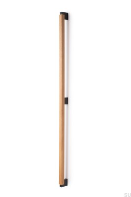 Tirador para mueble rectangular de doble cara Duo Big 960, madera de roble y aluminio negro