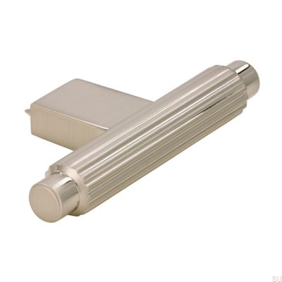 Pomo para mueble T-Bar 2594 Plata Cepillada