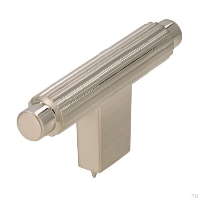 Pomo para mueble T-Bar 2594 Plata Cepillada