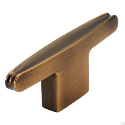 T-Bar 2570 16 Pomo para muebles cepillado dorado antiguo