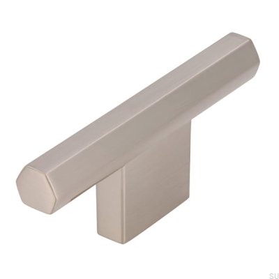 Pomo para mueble T-Bar 2571 16, plata cepillado