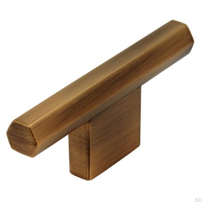 T-Bar 2571 16 Pomo para muebles cepillado dorado antiguo