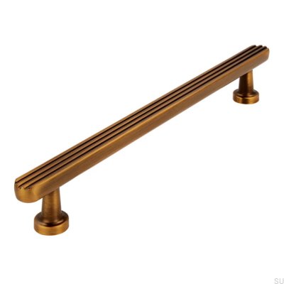 Tirador para mueble alargado 2587 160 Oro antiguo Cepillado