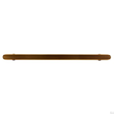 Tirador para mueble alargado 2587 192 Oro antiguo Cepillado