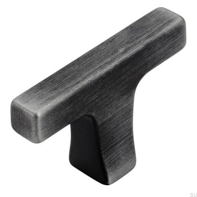 T-Bar 2562 48 Pomo para muebles de metal negro cepillado