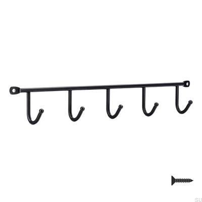 Perchero de pared 2081 339 Metal Negro Mate