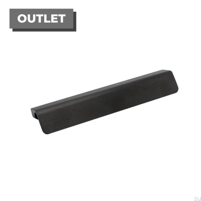Tirador para mueble rectangular con flecos, metal, negro