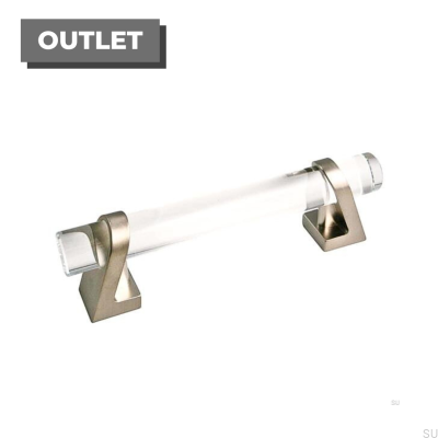 Tirador para mueble alargado Kristall 96 Crystal Níquel cepillado