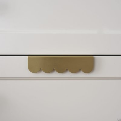 Tirador para mueble con borde volante, latón sin pintar