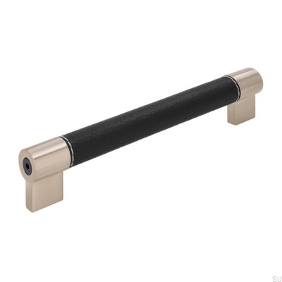 Tirador para mueble rectangular Alt. 170 160 Metal con cuero negro