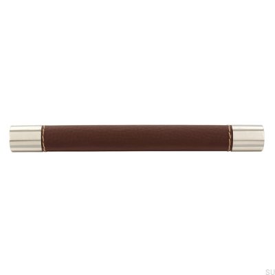 Tirador para mueble rectangular Alt. 170 160 Metal con cuero marrón