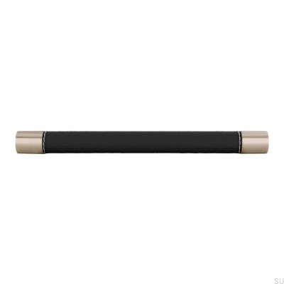 Tirador para mueble alargado Al.170 192 Metal con cuero negro
