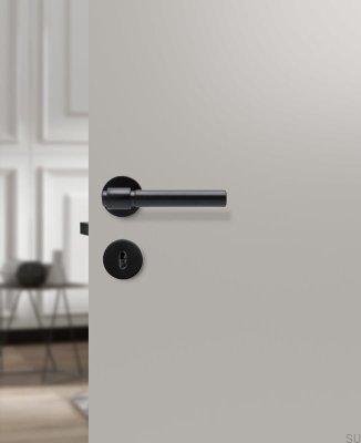Manija de puerta escandinava estándar Helix 200 de metal liso negro