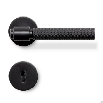 Tirador de puerta Helix 200, metal, negro, cerradura modular