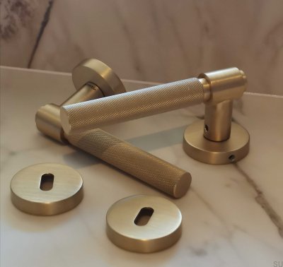 Tirador de puerta Helix 200, metal, dorado, cerradura modular