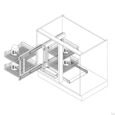 Armario esquinero extensible Flex Corner 1000 mm