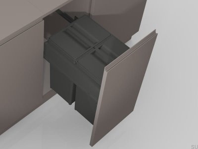 Papelera de reciclaje Wide 600, gris oscuro