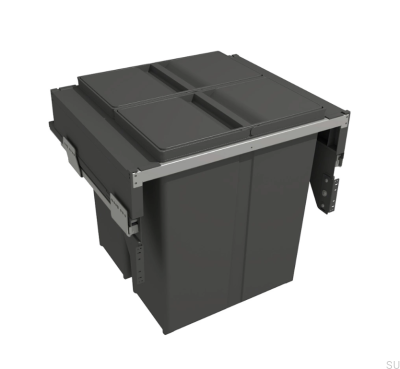 Papelera de reciclaje Wide 600, gris oscuro