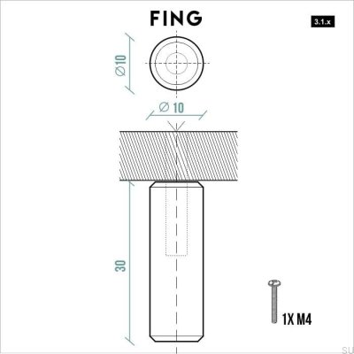 Perilla para muebles Fing Latón sin pintar