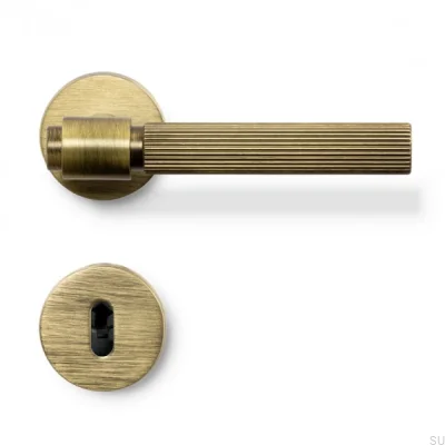 Helix Stripe 200 Manija de puerta Cerradura modular de bronce antiguo