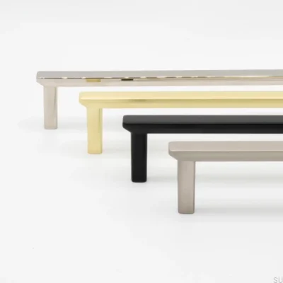Tirador alargado para mueble Bror 160, metal, níquel pulido