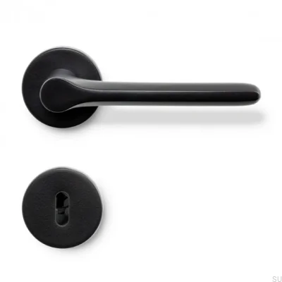 Tirador de puerta Sintra Aluminio Negro Mate Cerradura modular