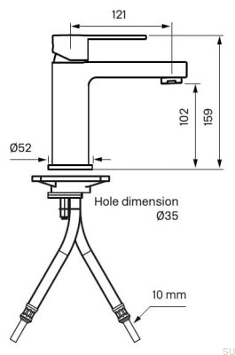 Grifo para lavabo RIN071, latón cromado
