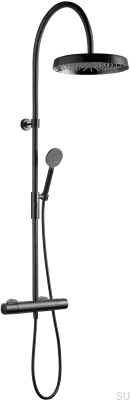 ARM7300-150 Juego de ducha de cromo cepillado negro latón