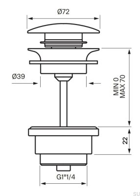 Tapón lavabo universal 68400 Latón Gris Ascot
