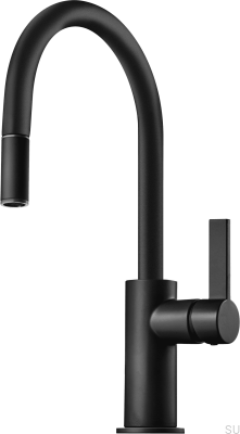 Grifo de cocina con caño extraíble ARM375 Latón Negro Mate